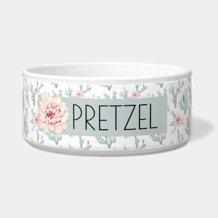 Waterverf Floral Cactus Pet Dish Bowl Voerbakje