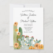 Waterverf Floral Cactus Wedding Kaart (Voorkant)