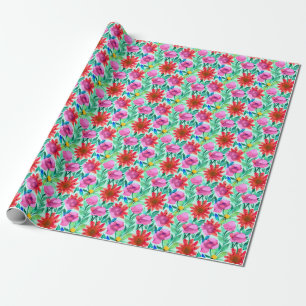 Waterverf Floral Cadeaupapier