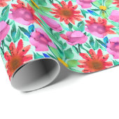  Waterverf Floral Cadeaupapier (Rol Hoek)