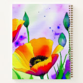 Waterverf Floral California Poppies gepersonalisee Notitieboek (Achterkant)