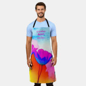 Waterverf Floral California Poppy Pink Blue Schort (Gedragen)