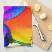 Waterverf Floral California Poppy Pink Blue Theedoek (Quarter Fold)