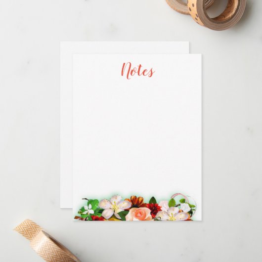 Waterverf Floral Calligraphed Script Sjabloon (Voorkant / Achterkant in situ)