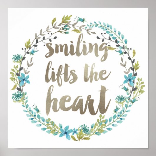 Waterverf Floral Calligraphy Quote Poster (Voorkant)