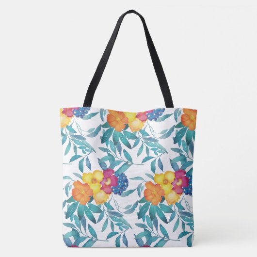 Waterverf  Floral Canvas tas (Achterkant)