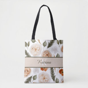 Waterverf Floral Canvas tas