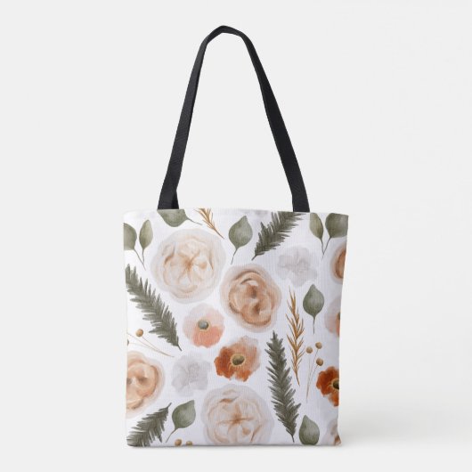 Waterverf Floral Canvas tas (Achterkant)
