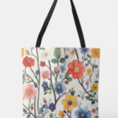 Waterverf Floral Canvas tas