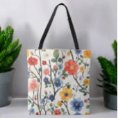 Waterverf Floral Canvas tas