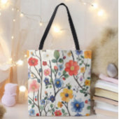 Waterverf Floral Canvas tas