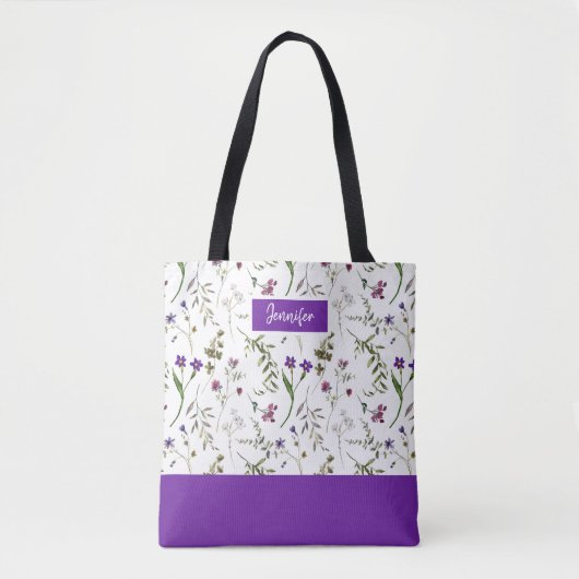 Waterverf Floral Canvas tas (Voorkant)