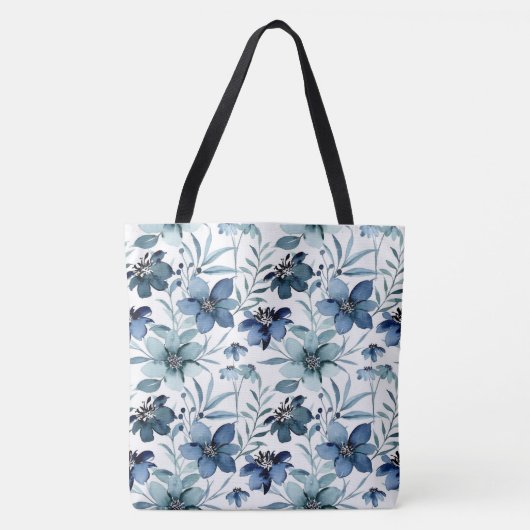Waterverf Floral Canvas tas (Voorkant)