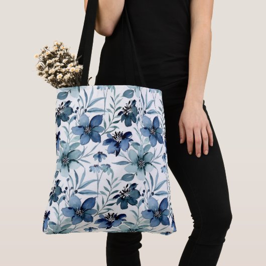 Waterverf Floral Canvas tas (Dichtbij)