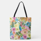 Waterverf  Floral Canvas tas (Voorkant)