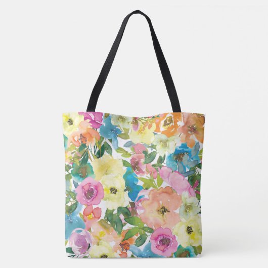 Waterverf  Floral Canvas tas (Achterkant)