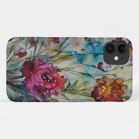 Waterverf Floral Case-Mate iPhone Case (Achterkant (horizontaal))