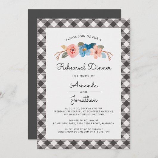 Waterverf Floral Casual Weddenschap Kaart (Voorkant / Achterkant)