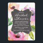 Waterverf Floral Chalkboard Vrijgezellenfeest Kaart<br><div class="desc">Dit ontwerp bevat perzik en roze floralen met een krijt lijst rond je vrijgezellenfeest. Geef de steekproeftekst met uw gebeurtenisinformatie uit. U kunt lijnen van tekst toevoegen of verwijderen of doopvonten veranderen door de "pas het"knoop te kiezen. Deze uitnodiging kan ook voor andere gebeurtenissen worden gebruikt door de tekst "Vrijgezellenfeest"...</div>