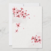 Waterverf Floral Cherry Blossom Bridal Luncheon Kaart (Achterkant)