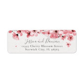 Waterverf Floral Cherry Blossom Return Address Etiket (Voorkant)