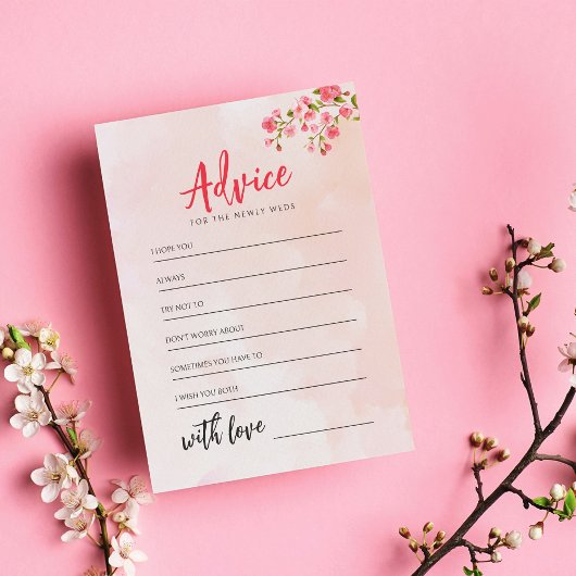 Waterverf Floral Cherry Blossom Spring Wedding Advieskaart