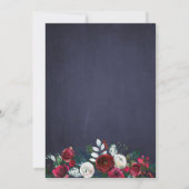 Waterverf Floral Chic Winter Navy Verjaardagsfeest Kaart (Achterkant)
