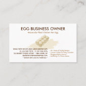 Waterverf Floral Chicken Hen Egg Boerderij Visitekaartje (Achterkant)