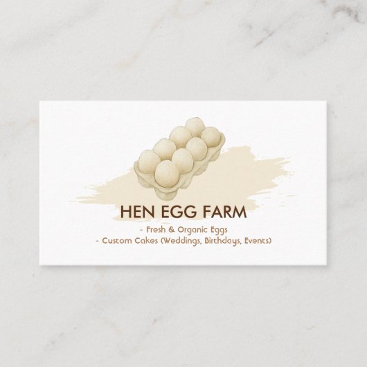 Waterverf Floral Chicken Hen Egg Boerderij Visitekaartje (Voorkant)