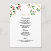 Waterverf Floral Chinoiserie trouwgegevens Informatiekaartje (Voorkant)