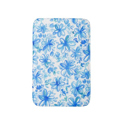 Waterverf Floral Chintz Schattige Pattern Badmat (Voorkant Verticaal)
