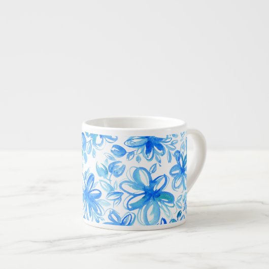 Waterverf Floral Chintz Schattige Pattern Espresso Kop (Voorkant rechts)