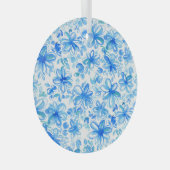 Waterverf Floral Chintz Schattige Pattern Glas Ornament (Voorkant Rechts)