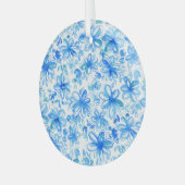 Waterverf Floral Chintz Schattige Pattern Glas Ornament (Voorkant links)