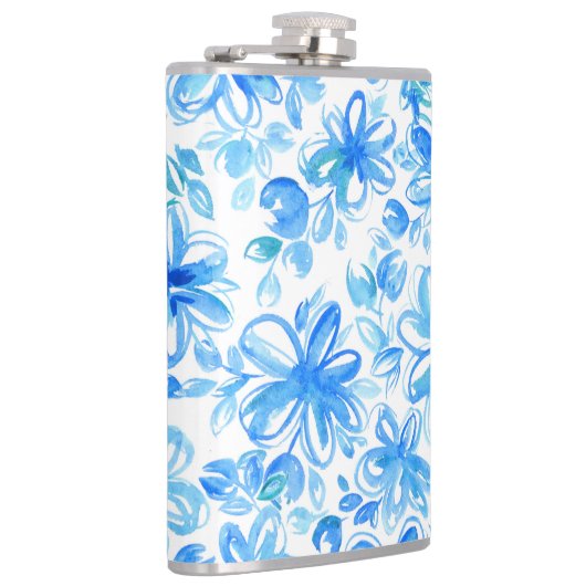 Waterverf Floral Chintz Schattige Pattern Heupfles (Rechts)