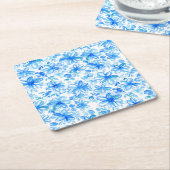 Waterverf Floral Chintz Schattige Pattern Kartonnen Onderzetters (Schuin)
