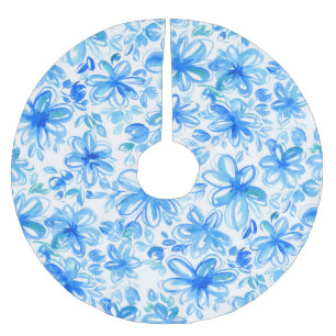 Waterverf Floral Chintz Schattige Pattern Kerstboom Rok