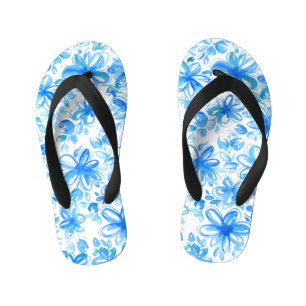 Waterverf Floral Chintz Schattige Pattern Kinder Teenslippers