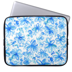Waterverf Floral Chintz Schattige Pattern Laptop Sleeve
