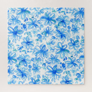 Waterverf Floral Chintz Schattige Pattern Legpuzzel