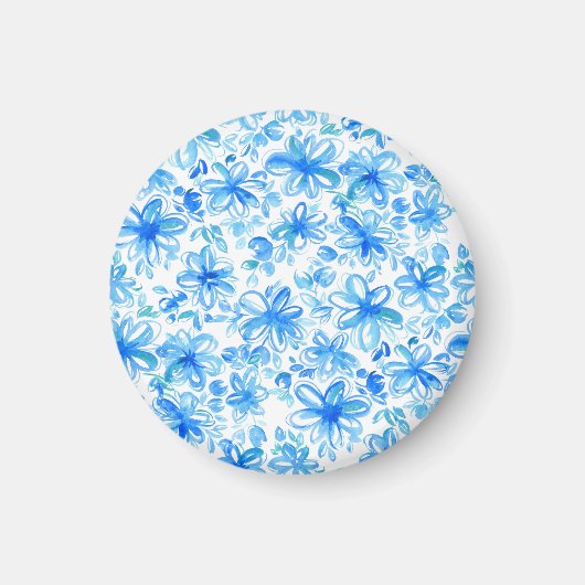 Waterverf Floral Chintz Schattige Pattern Magneet (Voorkant)