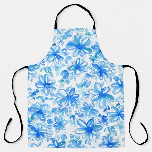 Waterverf Floral Chintz Schattige Pattern Schort (Voorkant)
