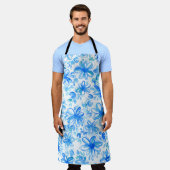 Waterverf Floral Chintz Schattige Pattern Schort (Gedragen)