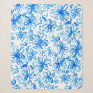Waterverf Floral Chintz Schattige Pattern Sherpa Deken