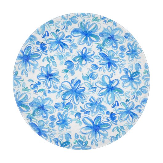Waterverf Floral Chintz Schattige Pattern Snijplank (Voorkant)