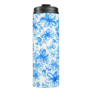 Waterverf Floral Chintz Schattige Pattern Thermosbeker