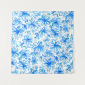 Waterverf Floral Chintz Schattige Pattern Wandkleed (Voorkant)