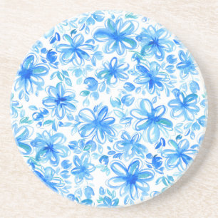 Waterverf Floral Chintz Schattige Pattern Zandsteen Onderzetter