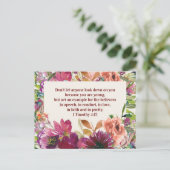 Waterverf Floral Christelijke Bijbel Verse Briefkaart (Staand voorkant)