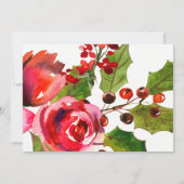 Waterverf Floral Christmas Foto Feestdagenkaart (Achterkant)